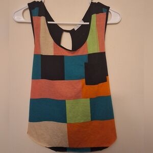 Vintage dELiA*s Colorblock Patchwork Tank Top - Keyhole Back - Size M